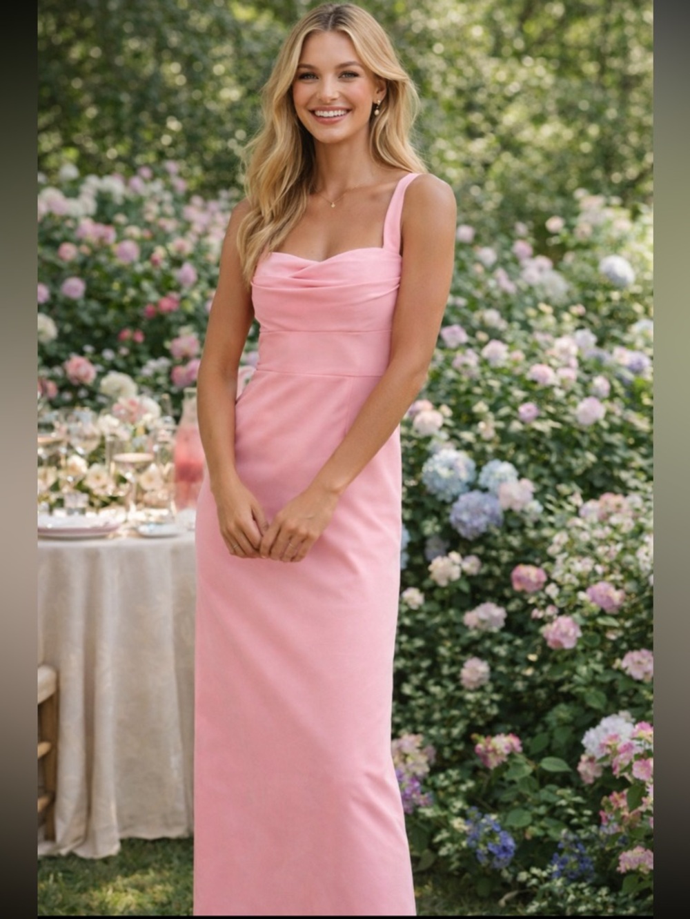 Monique Lhuillier Marina Faille Pink Sleeveless Dress gown 38463